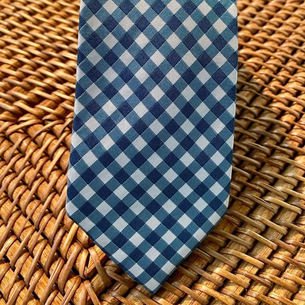 *Banana Republic* Blue Gingham SILK Tie NWOT
